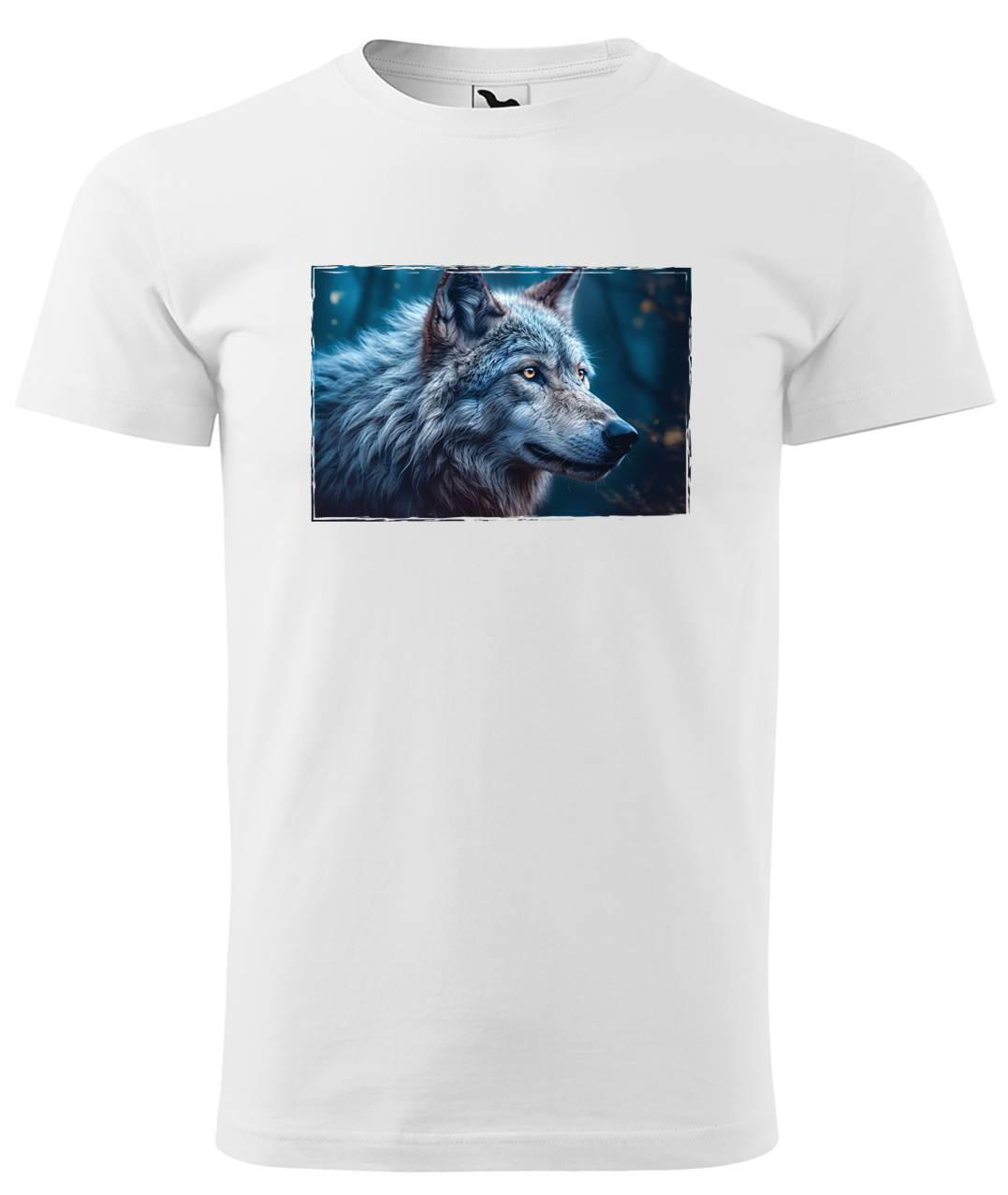 Dětské tričko s vlkem - Modrý vlk Velikost: 10 let / 146 cm, Barva: Bílá (00)