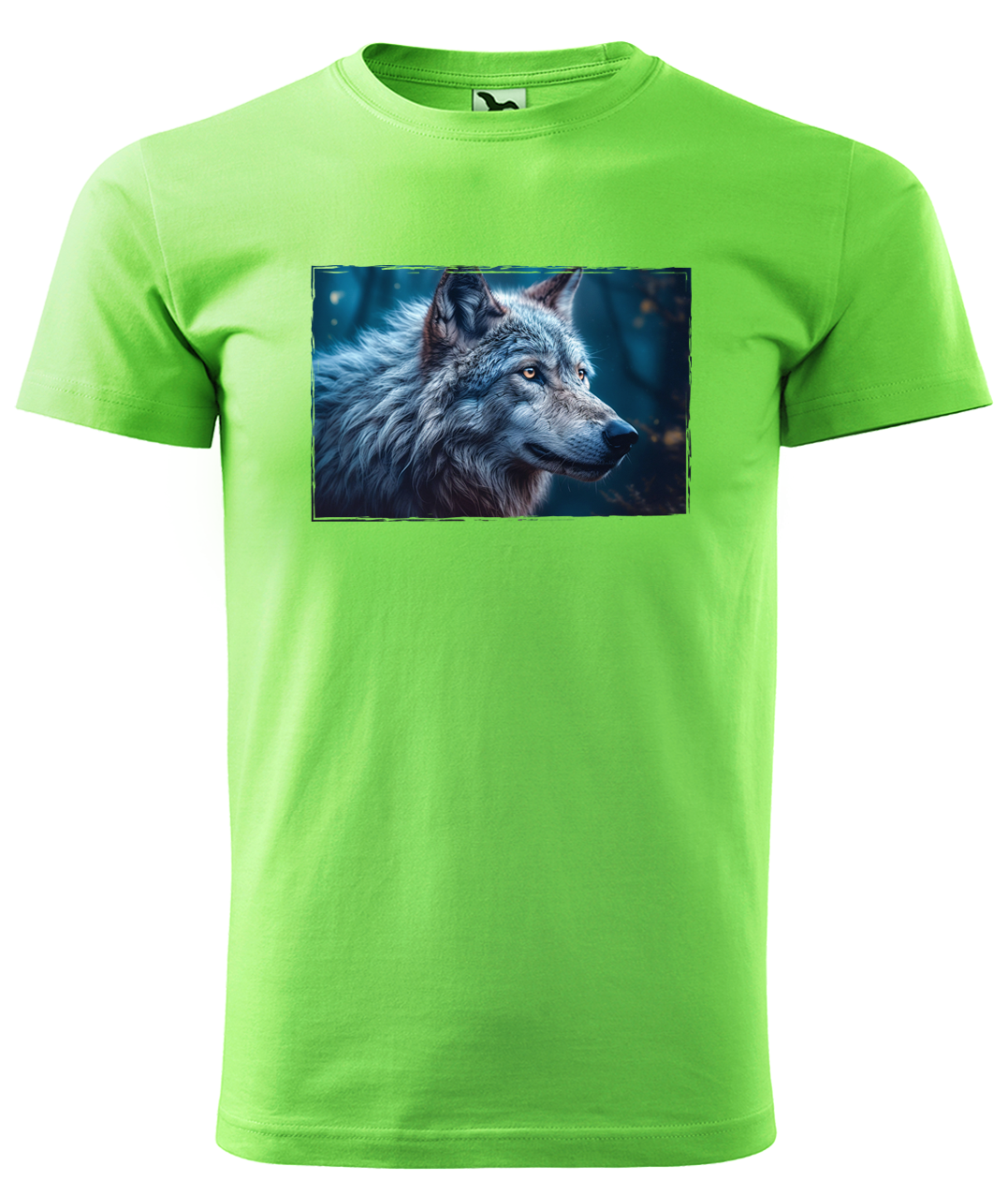 Dětské tričko s vlkem - Modrý vlk Velikost: 4 roky / 110 cm, Barva: Apple Green (92)