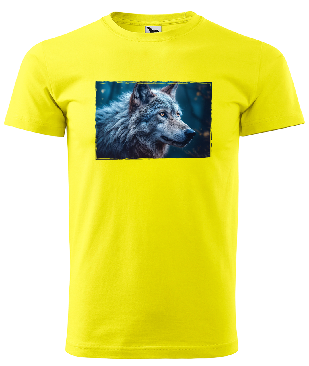 Dětské tričko s vlkem - Modrý vlk Velikost: 6 let / 122 cm, Barva: Žlutá (04)