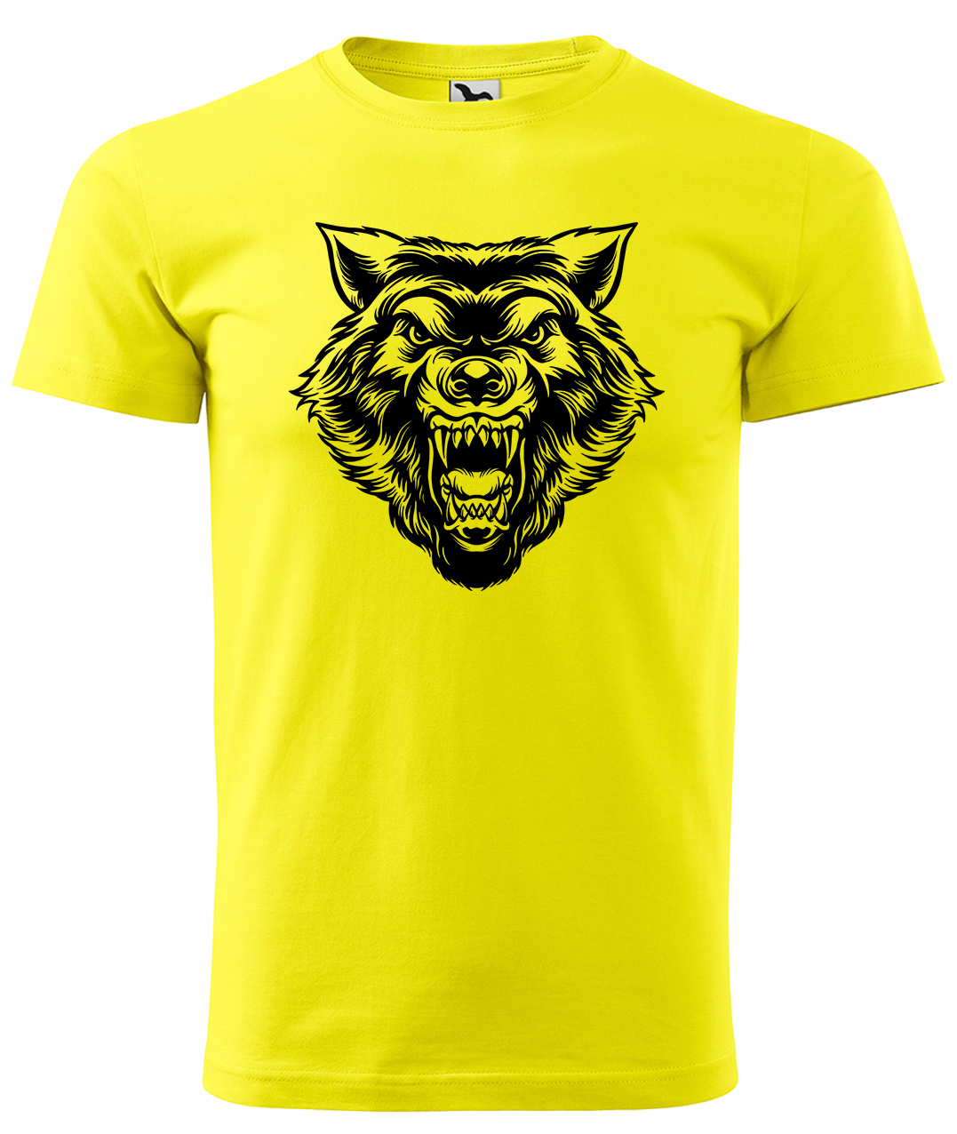 Dětské tričko s vlkem - Rozzuřený vlk Velikost: 4 roky / 110 cm, Barva: Žlutá (04), Délka rukávu: Krátký rukáv