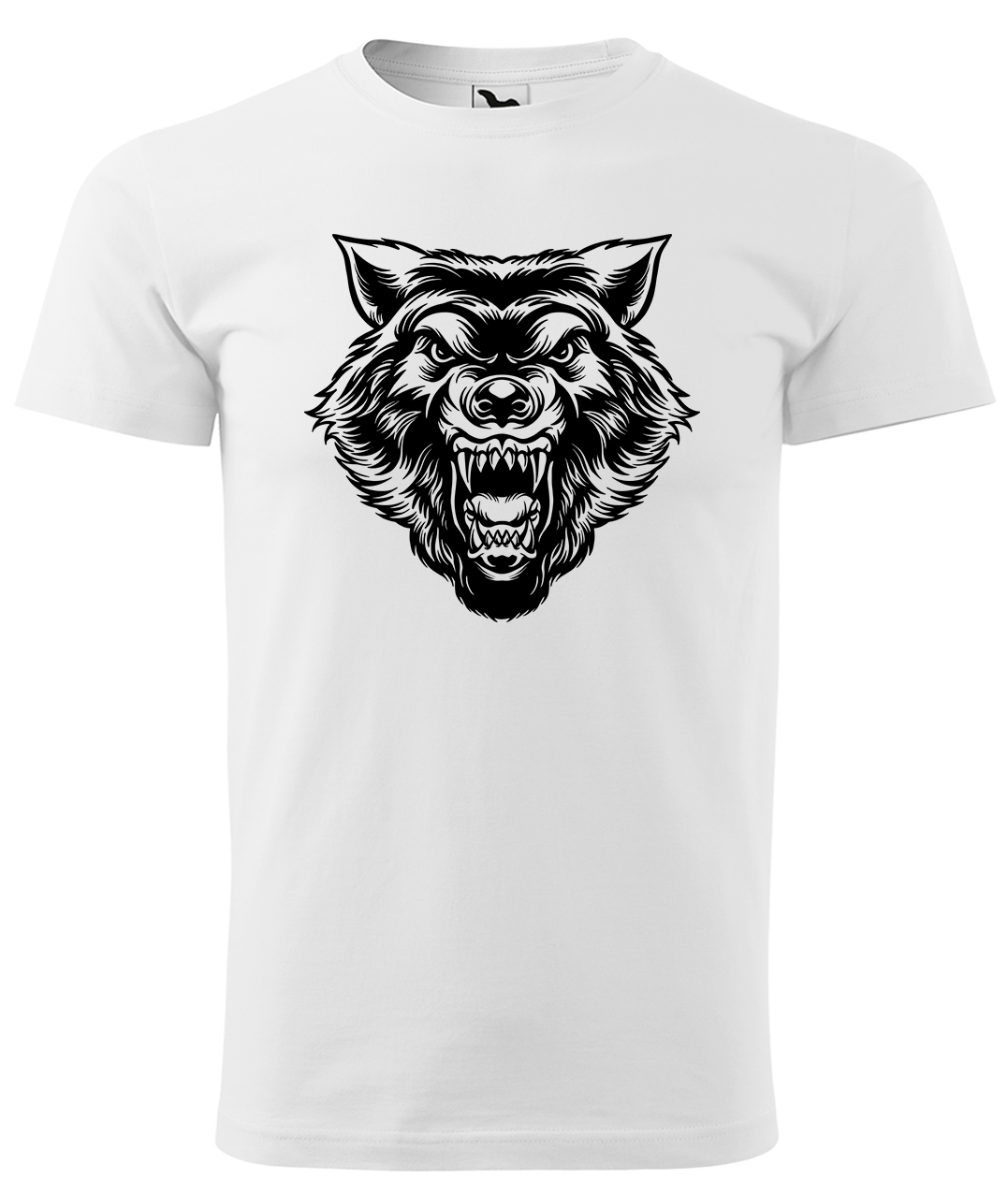 Dětské tričko s vlkem - Rozzuřený vlk Velikost: 10 let / 146 cm, Barva: Bílá (00), Délka rukávu: Krátký rukáv