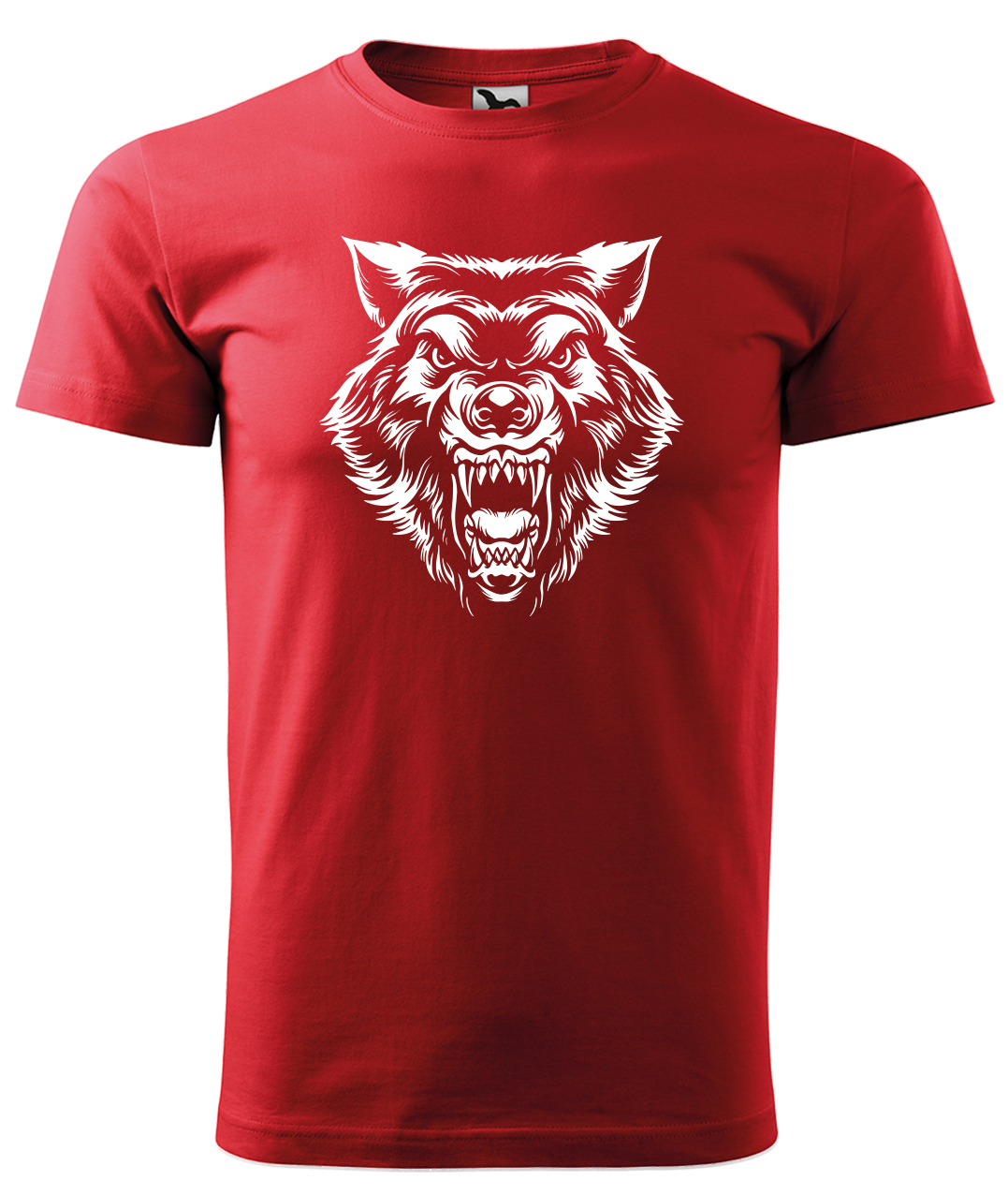 Dětské tričko s vlkem - Rozzuřený vlk Velikost: 6 let / 122 cm, Barva: Červená (07), Délka rukávu: Krátký rukáv