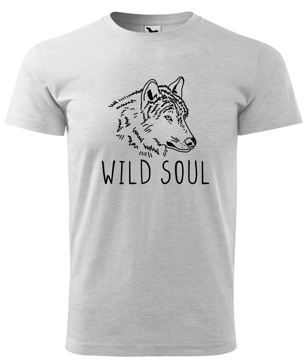 Dětské tričko s vlkem - Wild soul Velikost: 4 roky / 110 cm, Barva: Světle šedý melír (03), Délka rukávu: Krátký rukáv