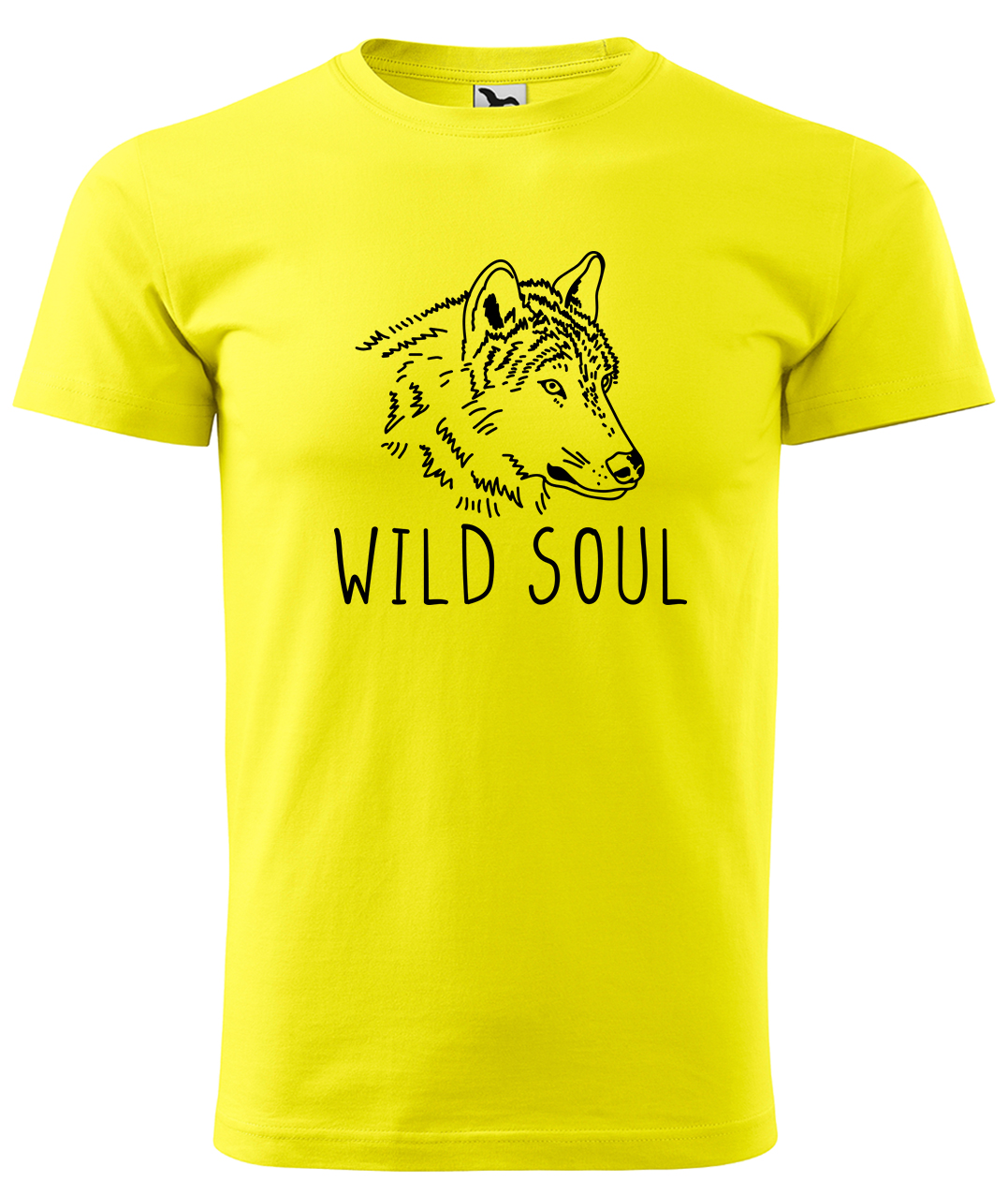 Dětské tričko s vlkem - Wild soul Velikost: 4 roky / 110 cm, Barva: Žlutá (04), Délka rukávu: Krátký rukáv