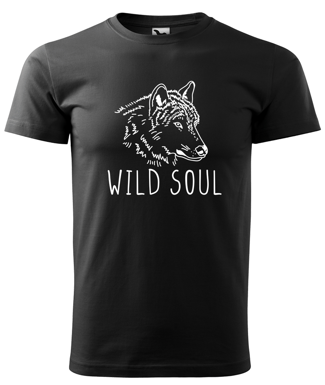 Dětské tričko s vlkem - Wild soul Velikost: 4 roky / 110 cm, Barva: Černá (01), Délka rukávu: Krátký rukáv