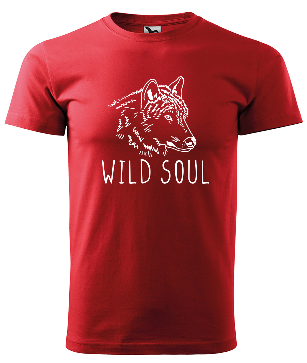 Dětské tričko s vlkem - Wild soul Velikost: 12 let / 158 cm, Barva: Červená (07), Délka rukávu: Krátký rukáv
