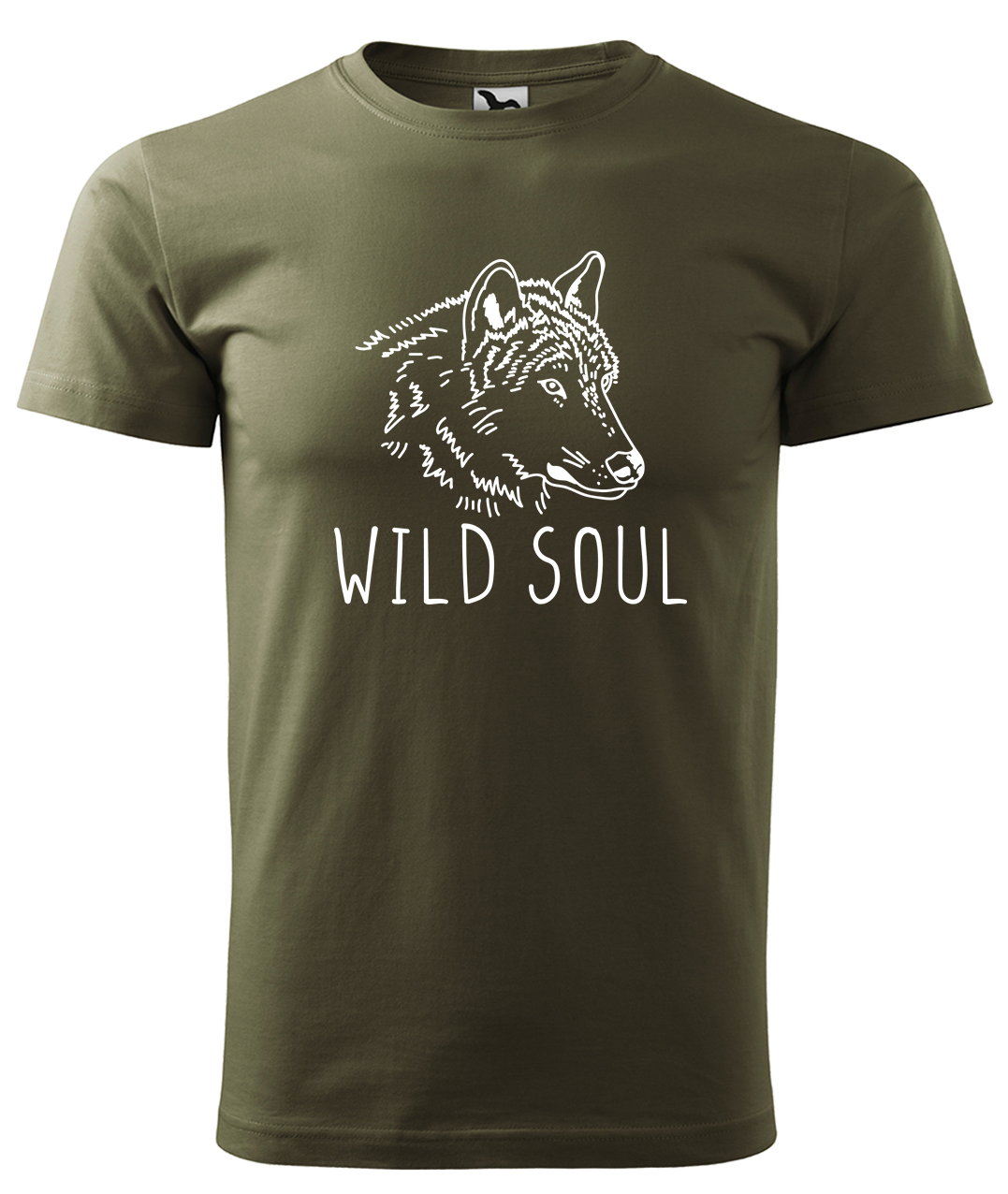 Dětské tričko s vlkem - Wild soul Velikost: 4 roky / 110 cm, Barva: Military (69), Délka rukávu: Krátký rukáv