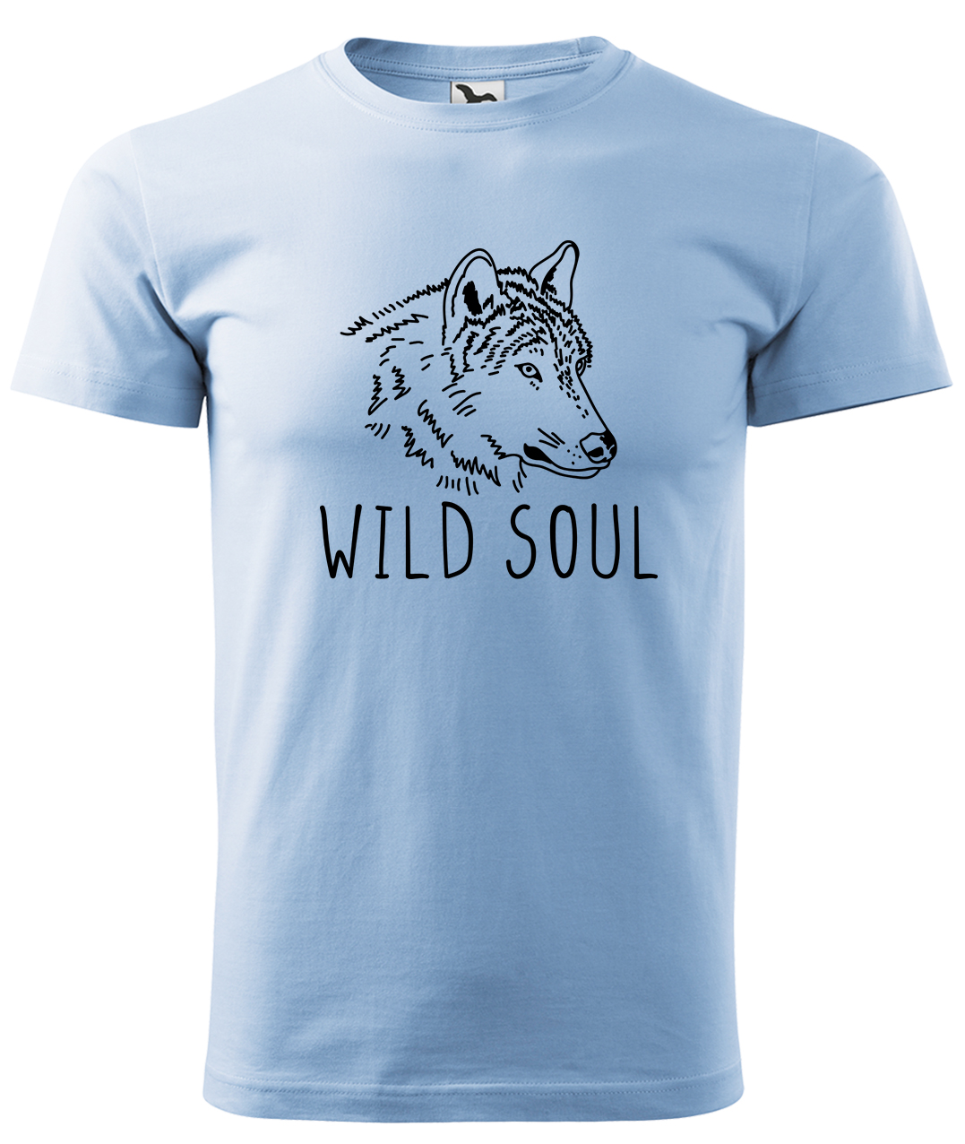 Dětské tričko s vlkem - Wild soul Velikost: 4 roky / 110 cm, Barva: Nebesky modrá (15), Délka rukávu: Krátký rukáv