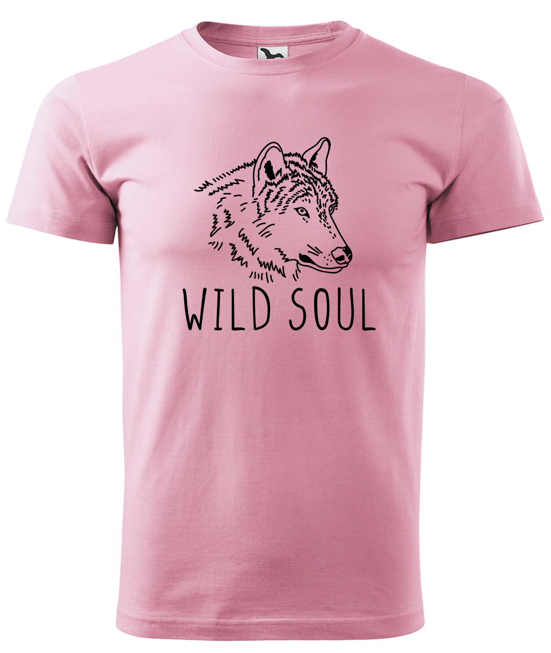 Dětské tričko s vlkem - Wild soul Velikost: 4 roky / 110 cm, Barva: Růžová (30), Délka rukávu: Krátký rukáv