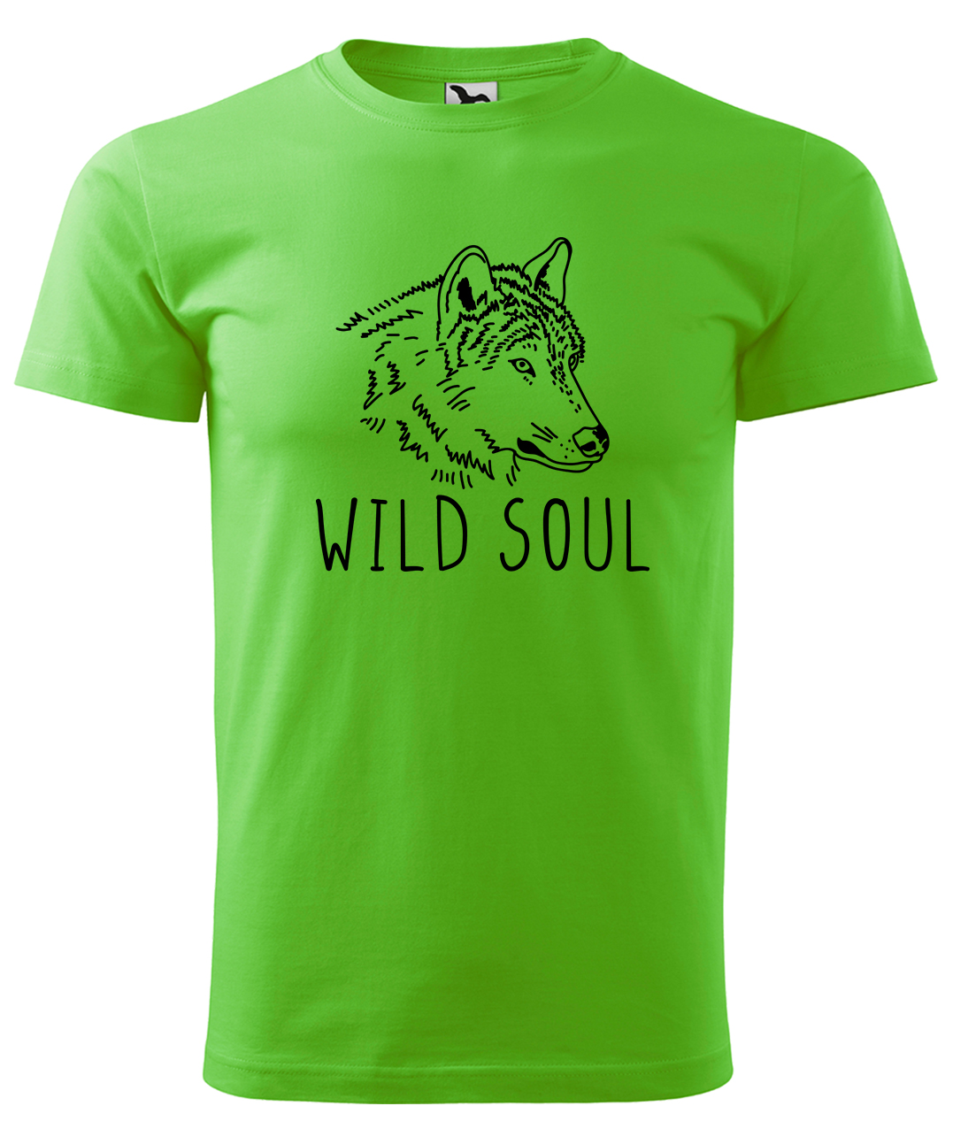 Dětské tričko s vlkem - Wild soul Velikost: 4 roky / 110 cm, Barva: Apple Green (92), Délka rukávu: Krátký rukáv