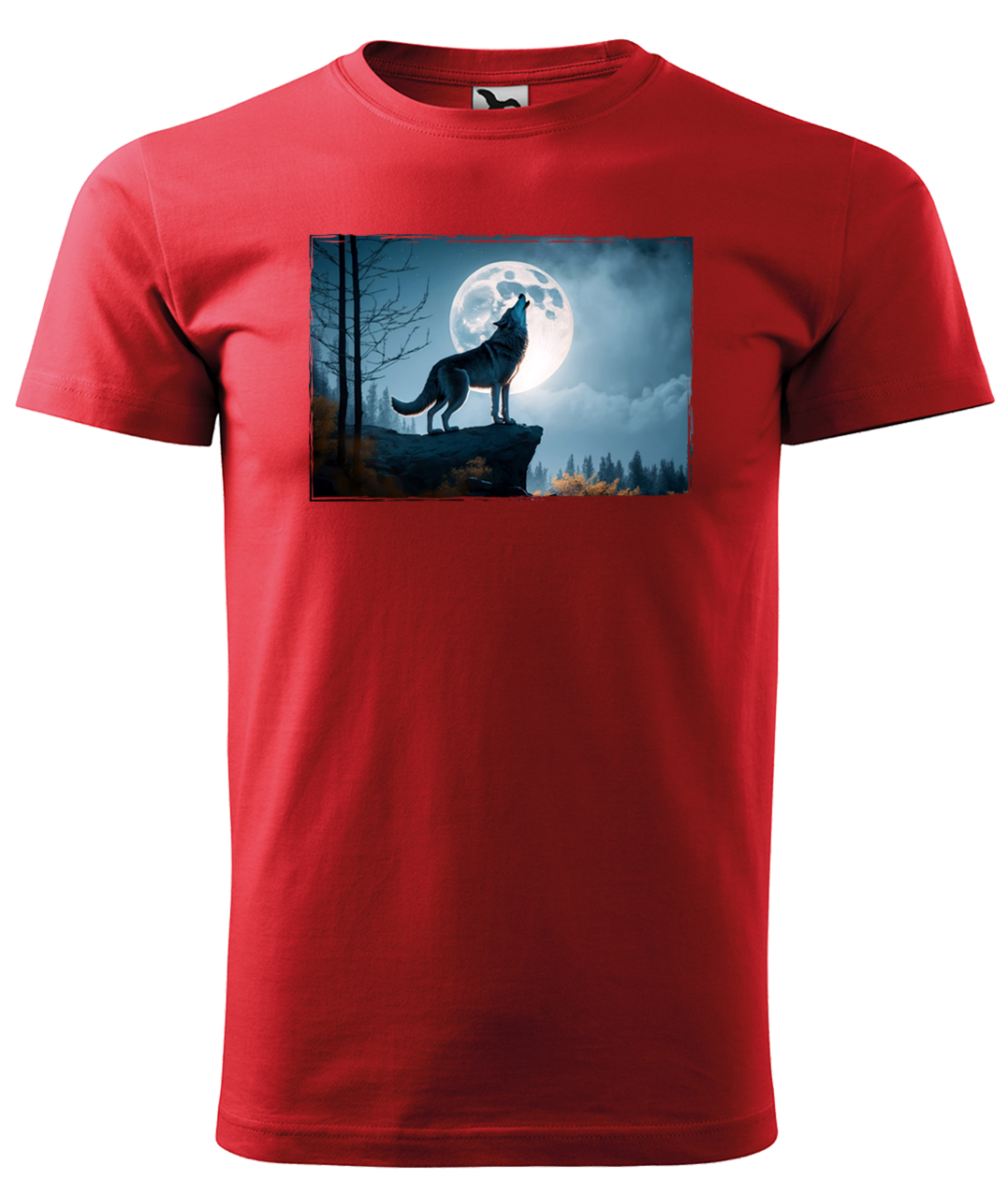 Dětské tričko s vlkem - Vyjící vlk Velikost: 8 let / 134 cm, Barva: Červená (07)