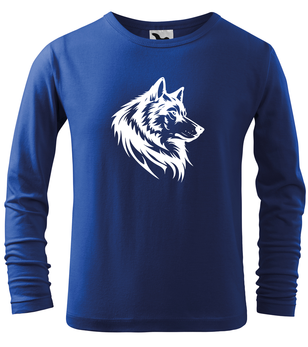 Dětské tričko s vlkem - Wolf (dlouhý rukáv) Velikost: 4 roky / 110 cm, Barva: Královská modrá (05), Délka rukávu: Dlouhý rukáv
