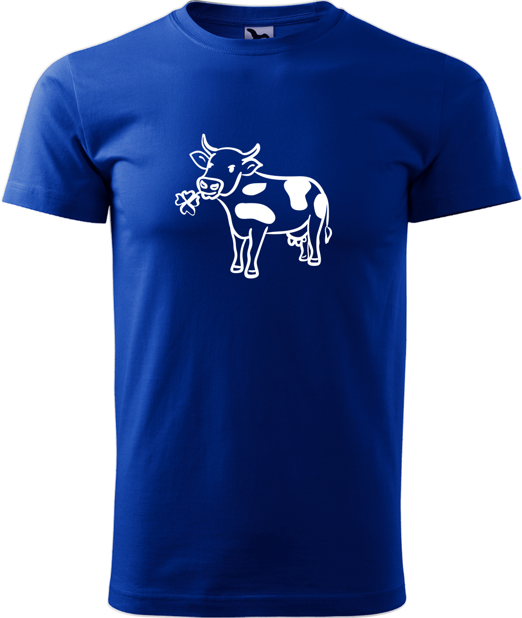 Pánské tričko s krávou - Kravička a jetel Velikost: L, Barva: Královská modrá (05), Střih: pánský