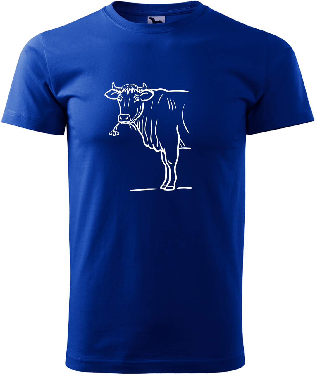 Pánské tričko s krávou - Býk Velikost: S, Barva: Královská modrá (05), Střih: pánský