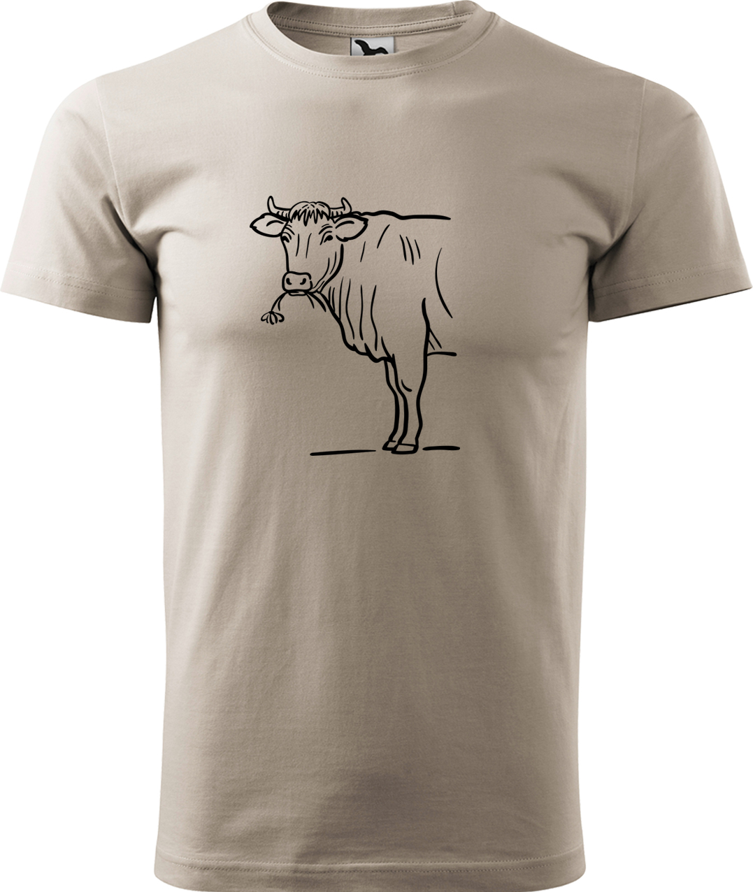 Pánské tričko s krávou - Býk Velikost: M, Barva: Béžová (51), Střih: pánský