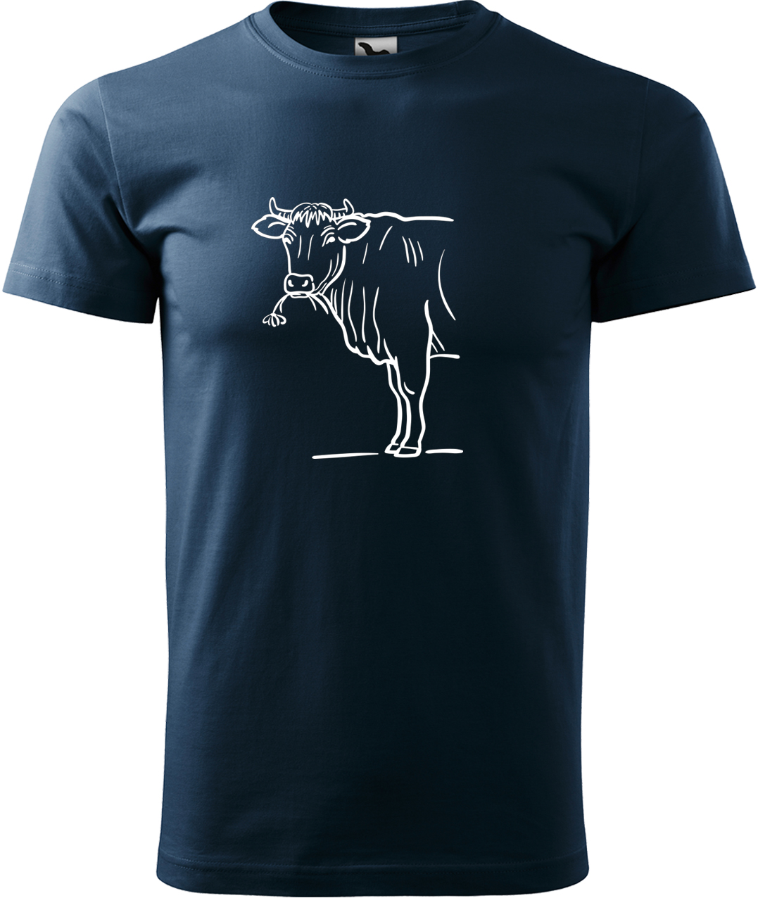 Pánské tričko s krávou - Býk Velikost: XL, Barva: Námořní modrá (02), Střih: pánský