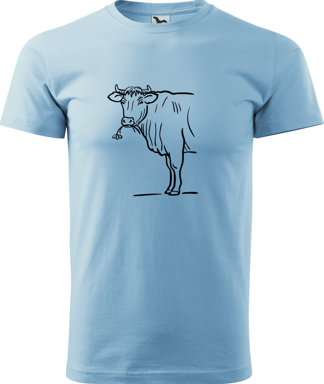 Pánské tričko s krávou - Býk Velikost: L, Barva: Nebesky modrá (15), Střih: pánský