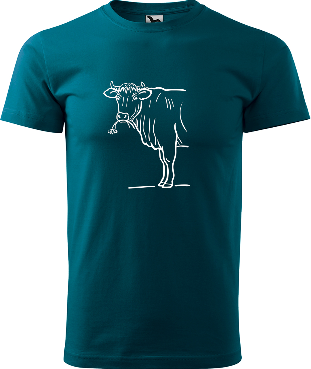 Pánské tričko s krávou - Býk Velikost: L, Barva: Petrolejová (93), Střih: pánský