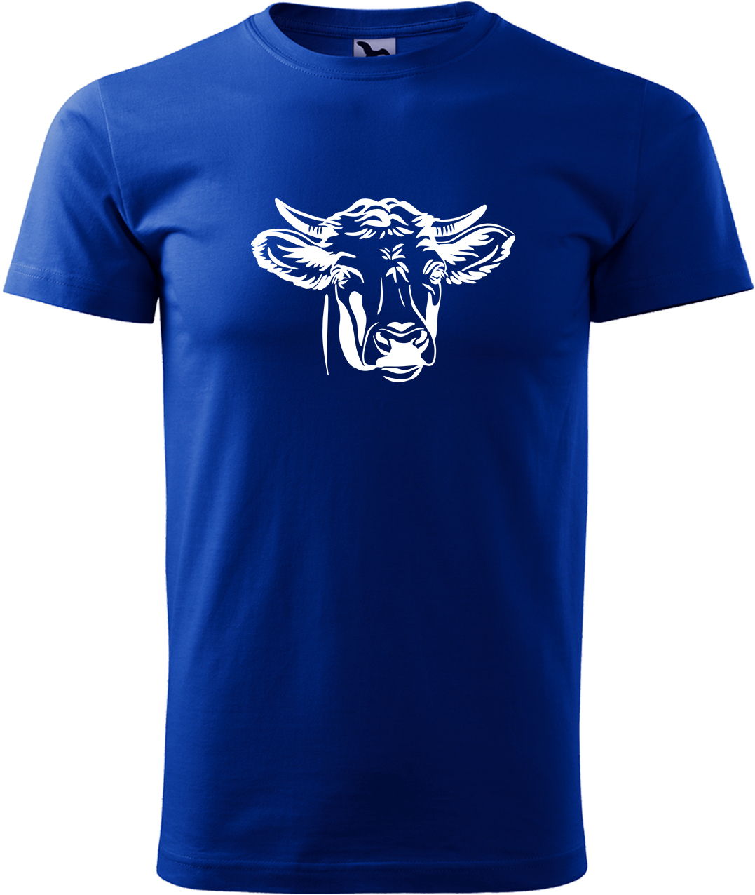 Pánské tričko s krávou - Hlava krávy Velikost: M, Barva: Královská modrá (05), Střih: pánský