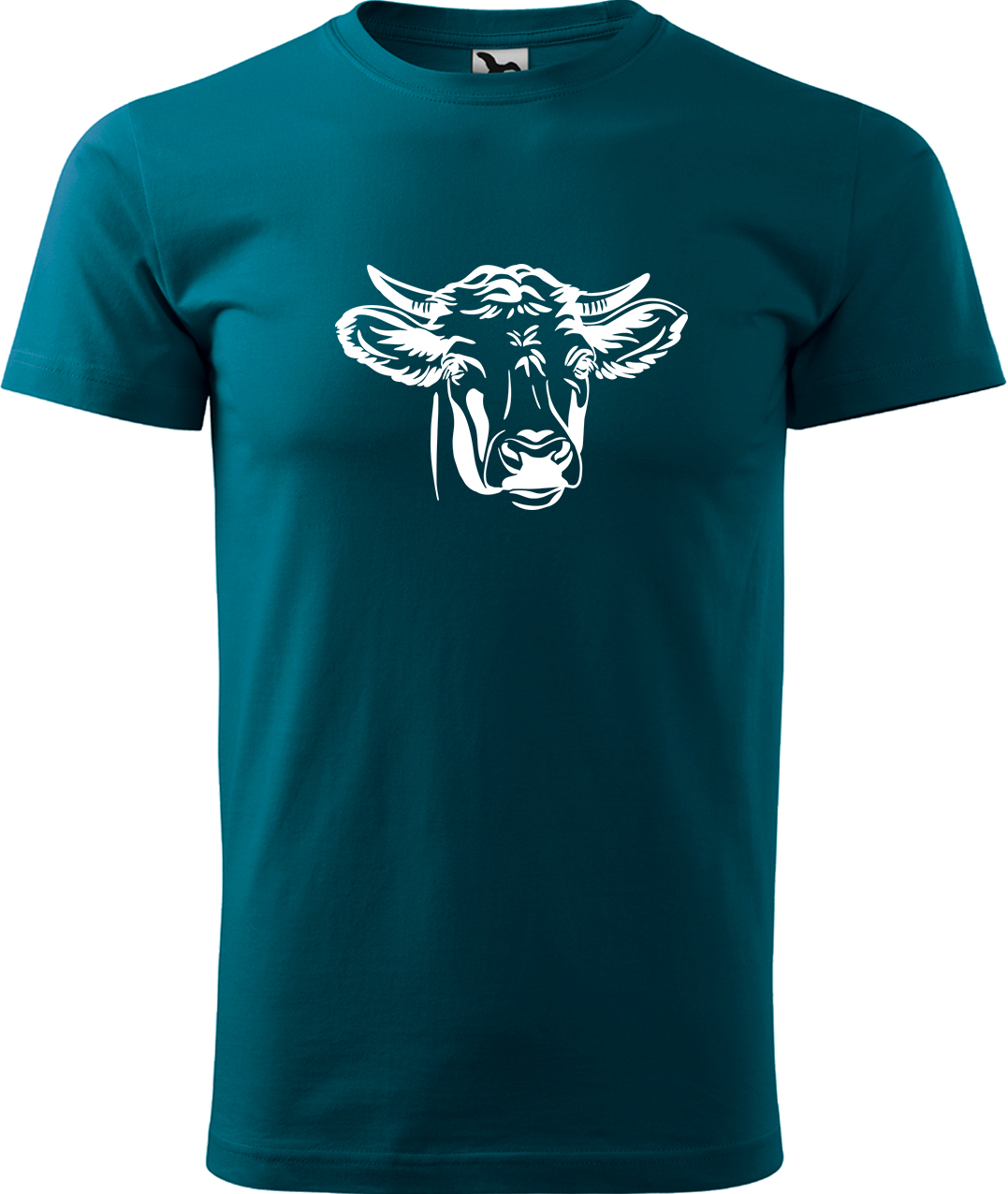 Pánské tričko s krávou - Hlava krávy Velikost: XL, Barva: Petrolejová (93), Střih: pánský
