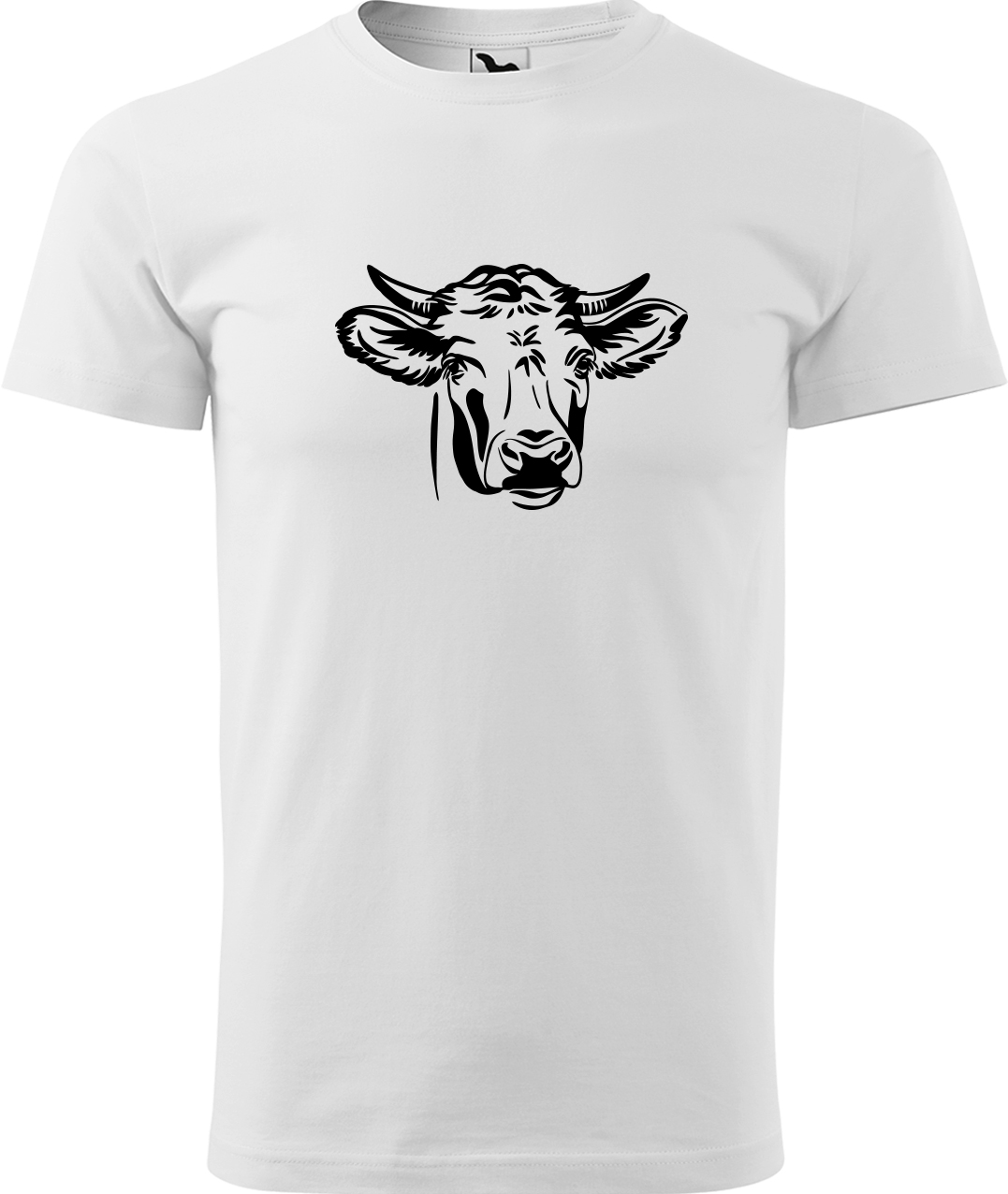 Pánské tričko s krávou - Hlava krávy Velikost: L, Barva: Bílá (00), Střih: pánský