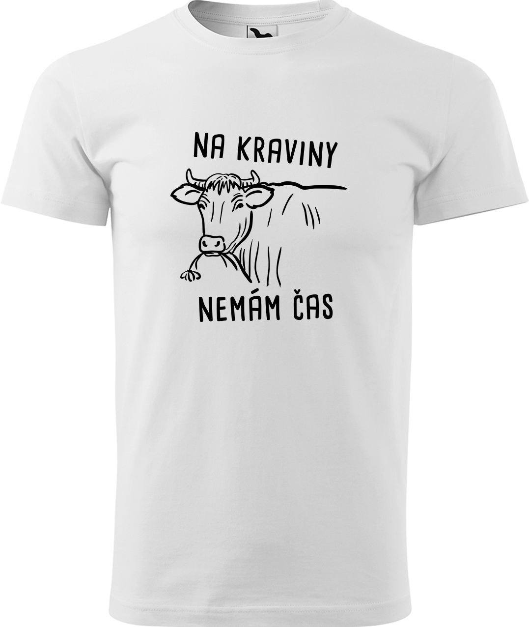 Pánské tričko s krávou - Na kraviny nemám čas Velikost: 4XL, Barva: Bílá (00), Střih: pánský