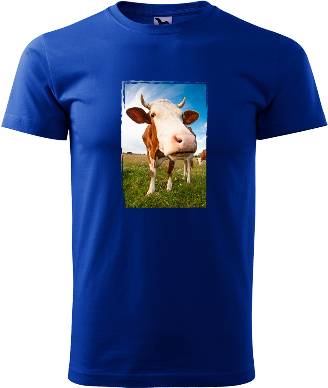 Pánské tričko s krávou - Na pastvě Velikost: M, Barva: Královská modrá (05), Střih: pánský