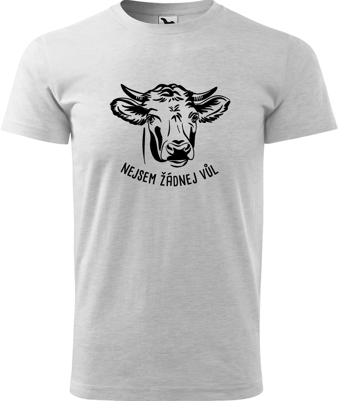 Pánské tričko s krávou - Nejsem žádnej vůl Velikost: L, Barva: Světle šedý melír (03), Střih: pánský