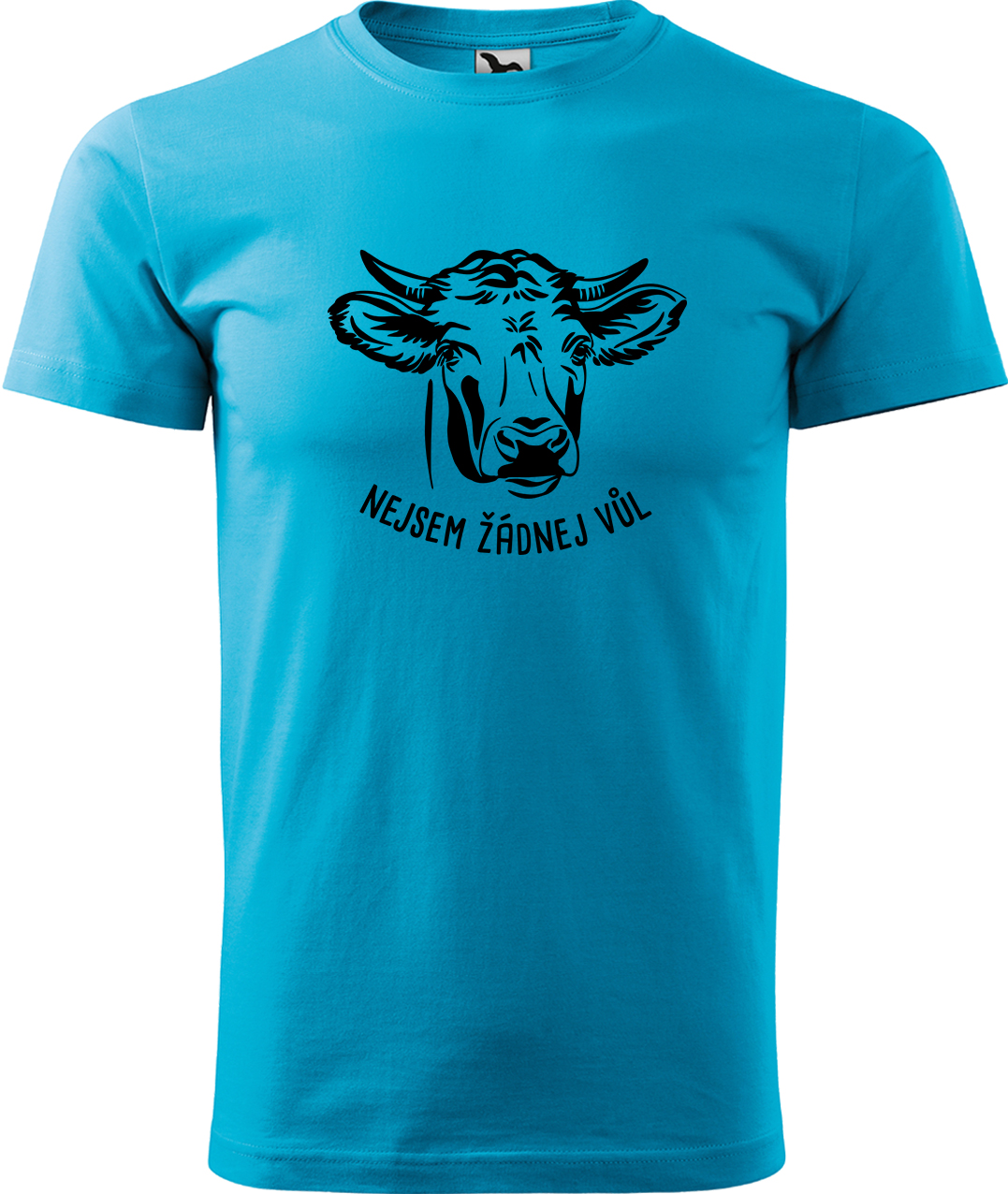 Pánské tričko s krávou - Nejsem žádnej vůl Velikost: XL, Barva: Tyrkysová (44), Střih: pánský
