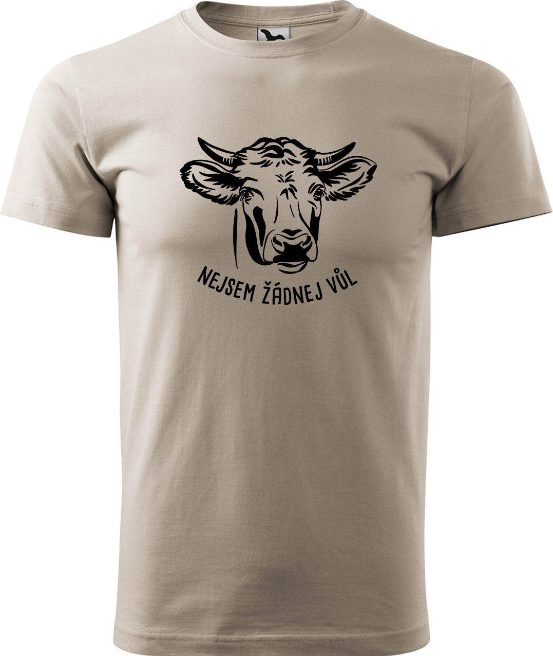 Pánské tričko s krávou - Nejsem žádnej vůl Velikost: M, Barva: Béžová (51), Střih: pánský