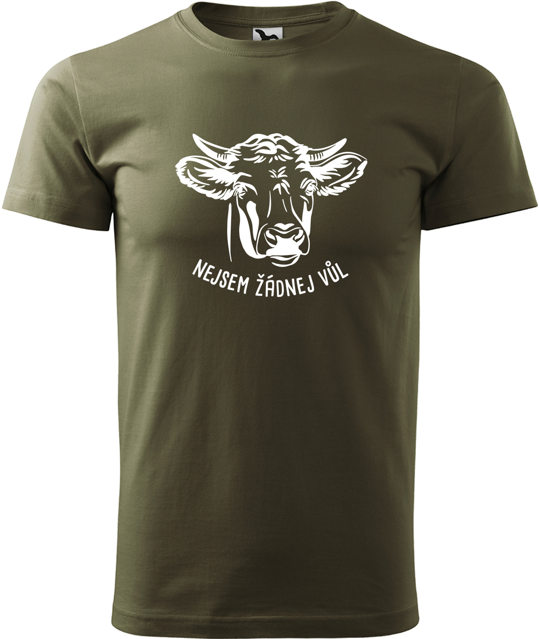 Pánské tričko s krávou - Nejsem žádnej vůl Velikost: M, Barva: Military (69), Střih: pánský