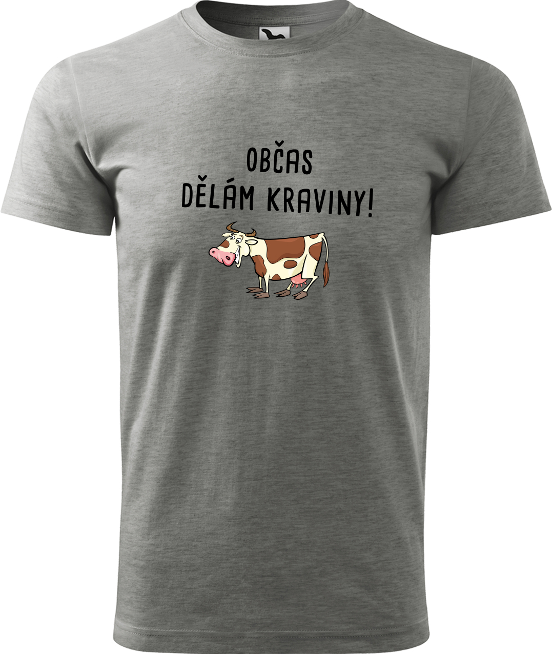 Pánské tričko s krávou - Občas dělám kraviny Velikost: 2XL, Barva: Tmavě šedý melír (12), Střih: pánský