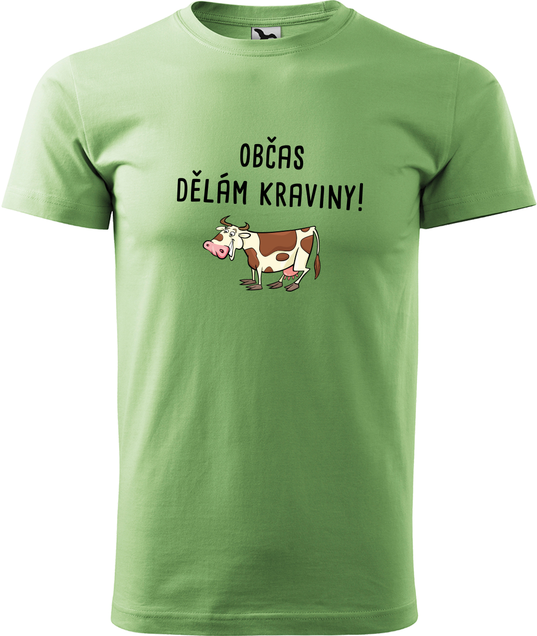 Pánské tričko s krávou - Občas dělám kraviny Velikost: M, Barva: Trávově zelená (39), Střih: pánský