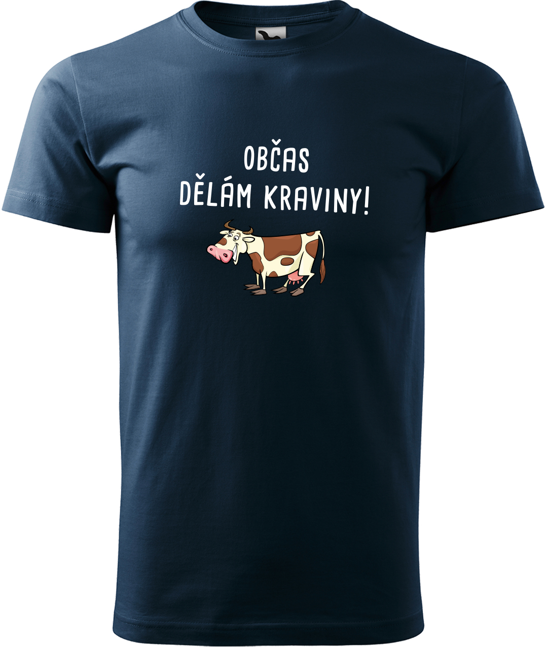 Pánské tričko s krávou - Občas dělám kraviny Velikost: XL, Barva: Námořní modrá (02), Střih: pánský