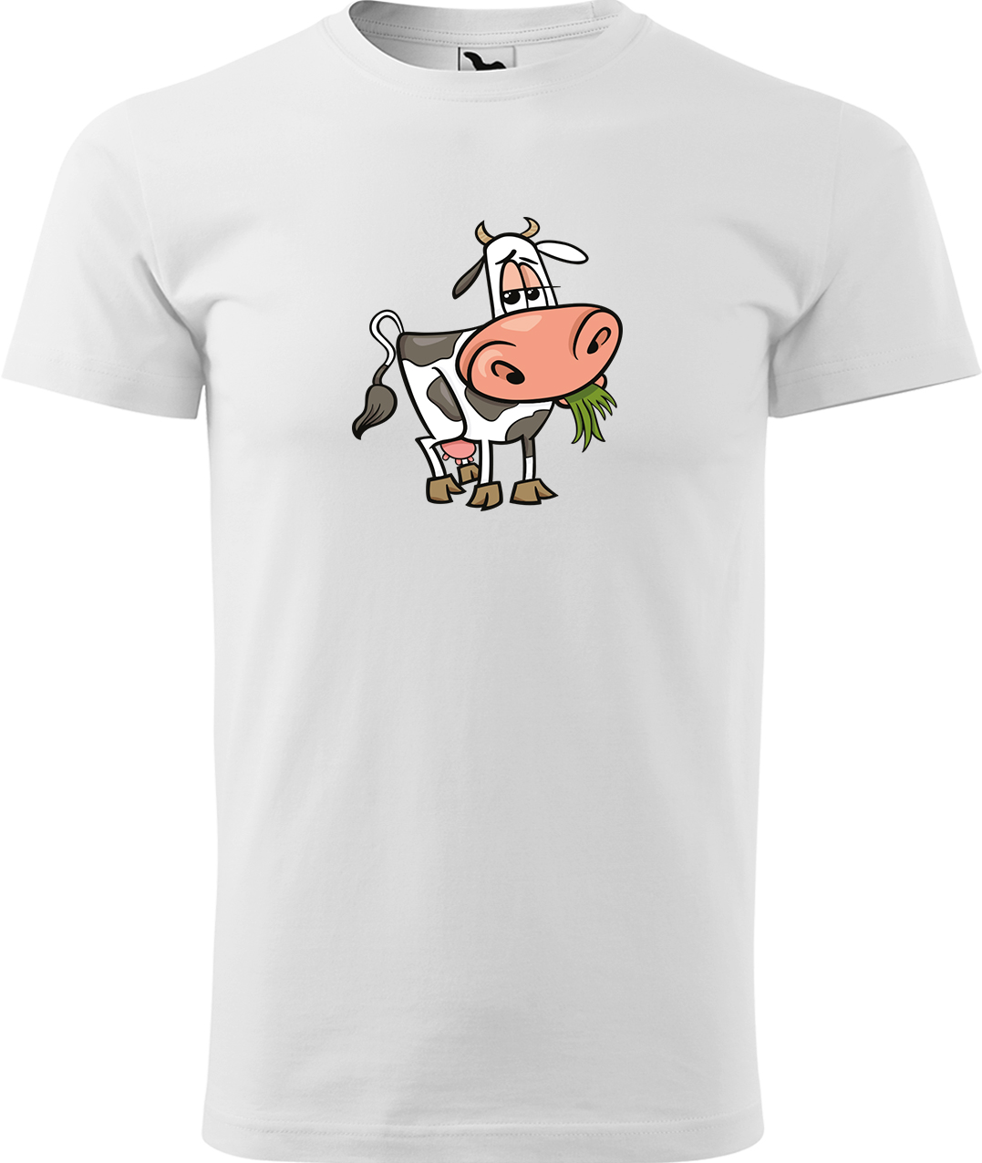 Pánské tričko s krávou - Obrázek spokojené krávy Velikost: 2XL, Barva: Bílá (00), Střih: pánský