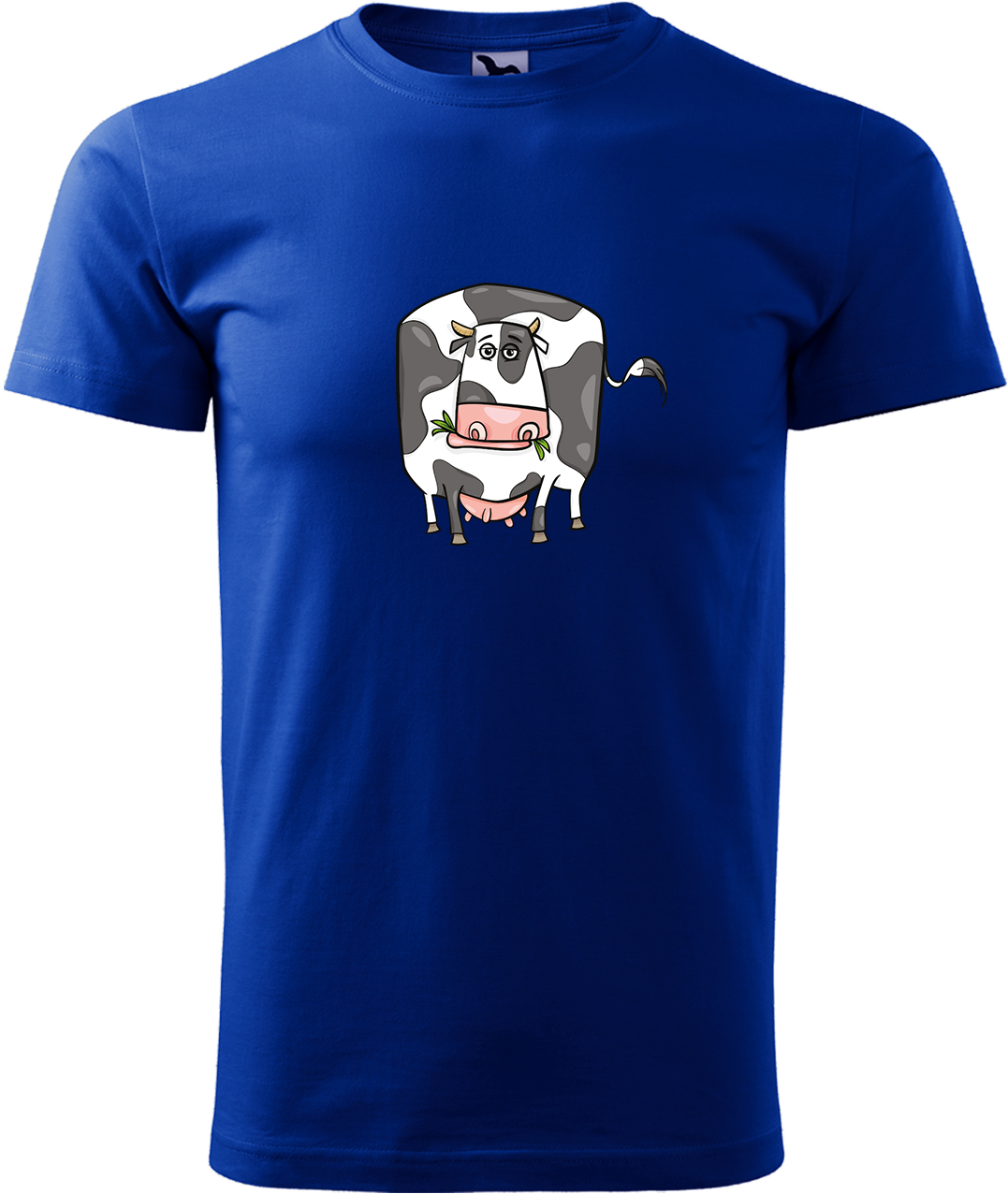 Pánské tričko s krávou - Obrázek vtipné krávy Velikost: M, Barva: Královská modrá (05), Střih: pánský