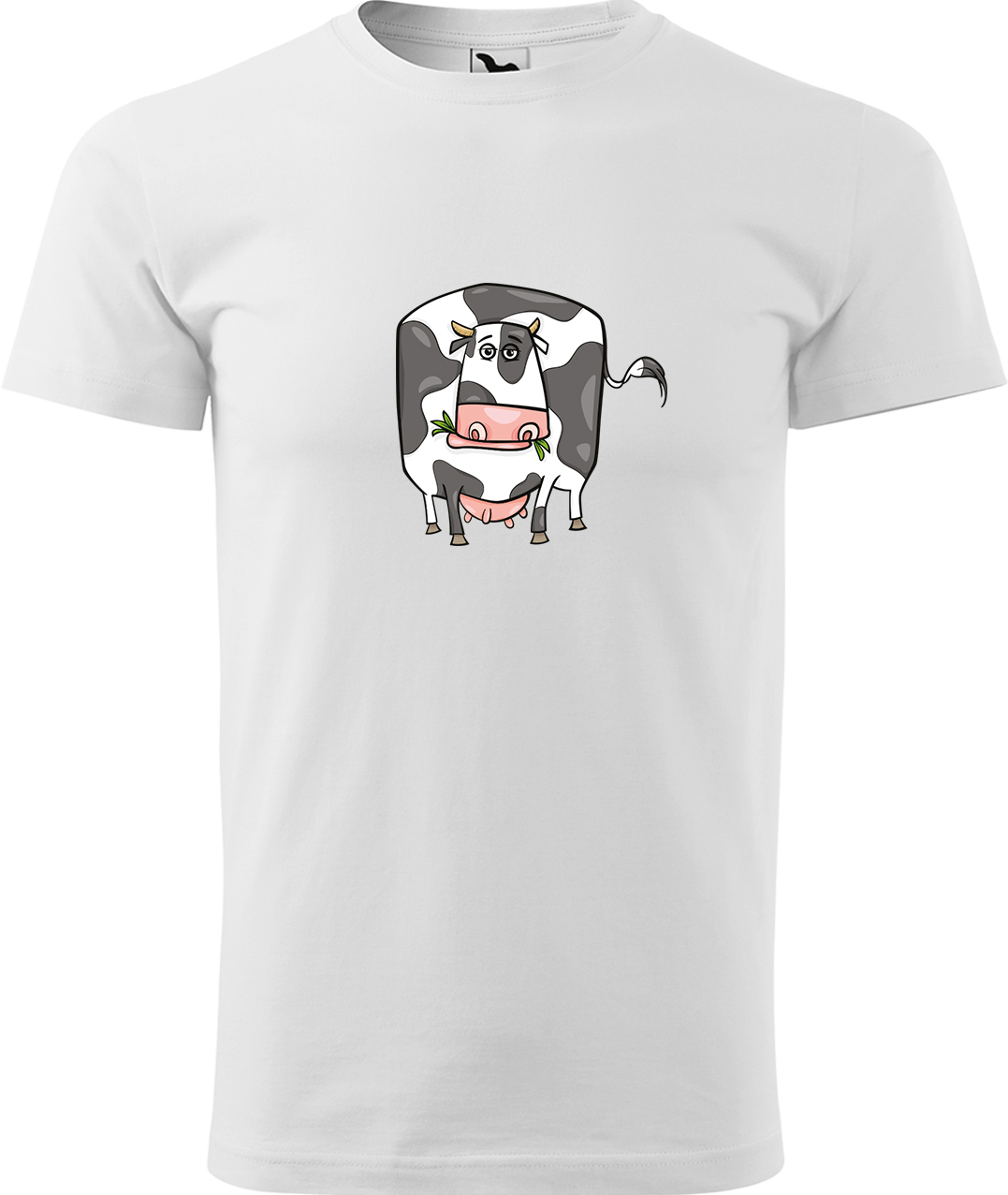 Pánské tričko s krávou - Obrázek vtipné krávy Velikost: M, Barva: Bílá (00), Střih: pánský