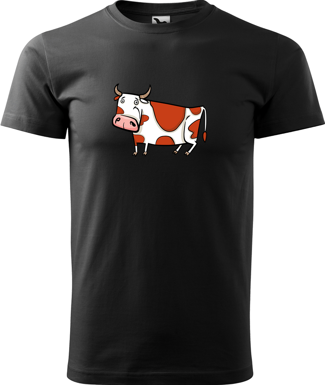 Pánské tričko s krávou - Obrázek stylizované krávy Velikost: M, Barva: Černá (01), Střih: pánský