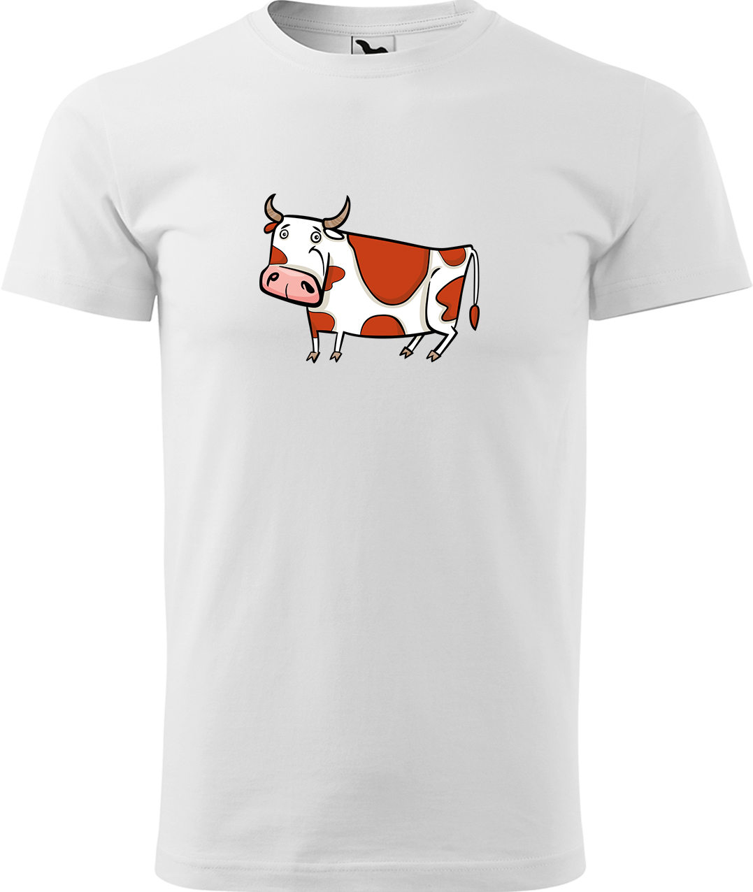 Pánské tričko s krávou - Obrázek stylizované krávy Velikost: M, Barva: Bílá (00), Střih: pánský