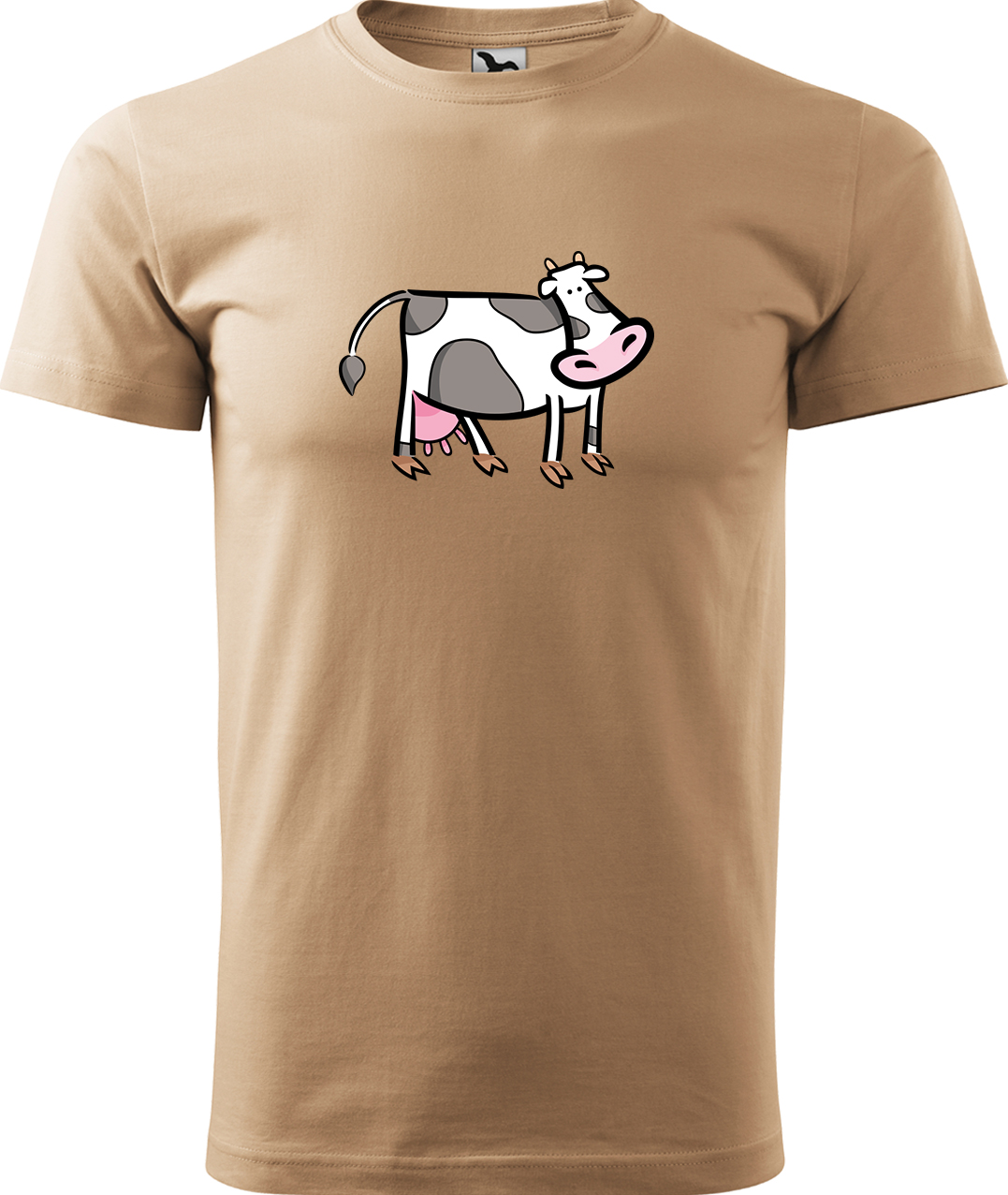 Pánské tričko s krávou - Kravička Velikost: XL, Barva: Písková (08), Střih: pánský