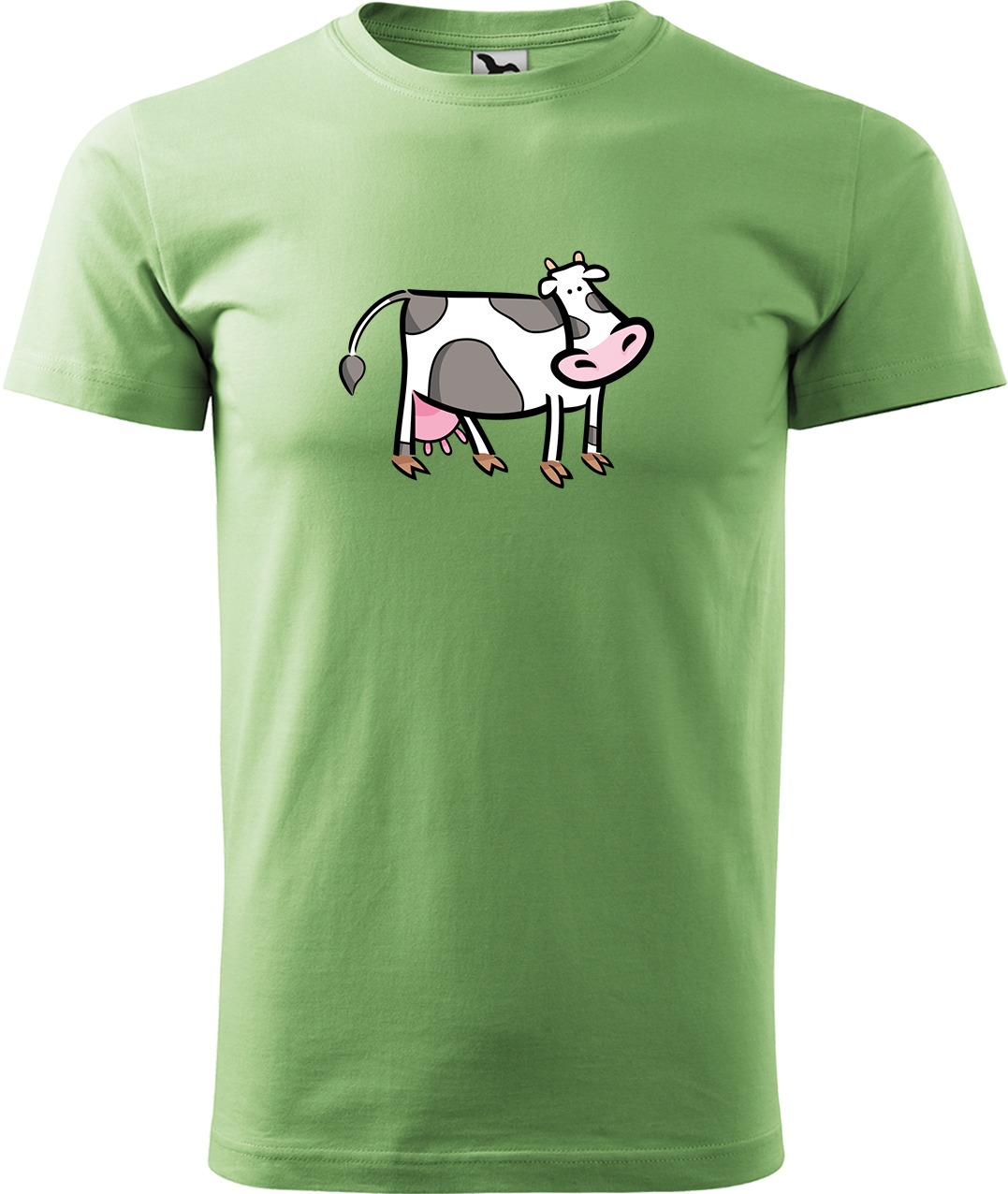 Pánské tričko s krávou - Kravička Velikost: M, Barva: Trávově zelená (39), Střih: pánský