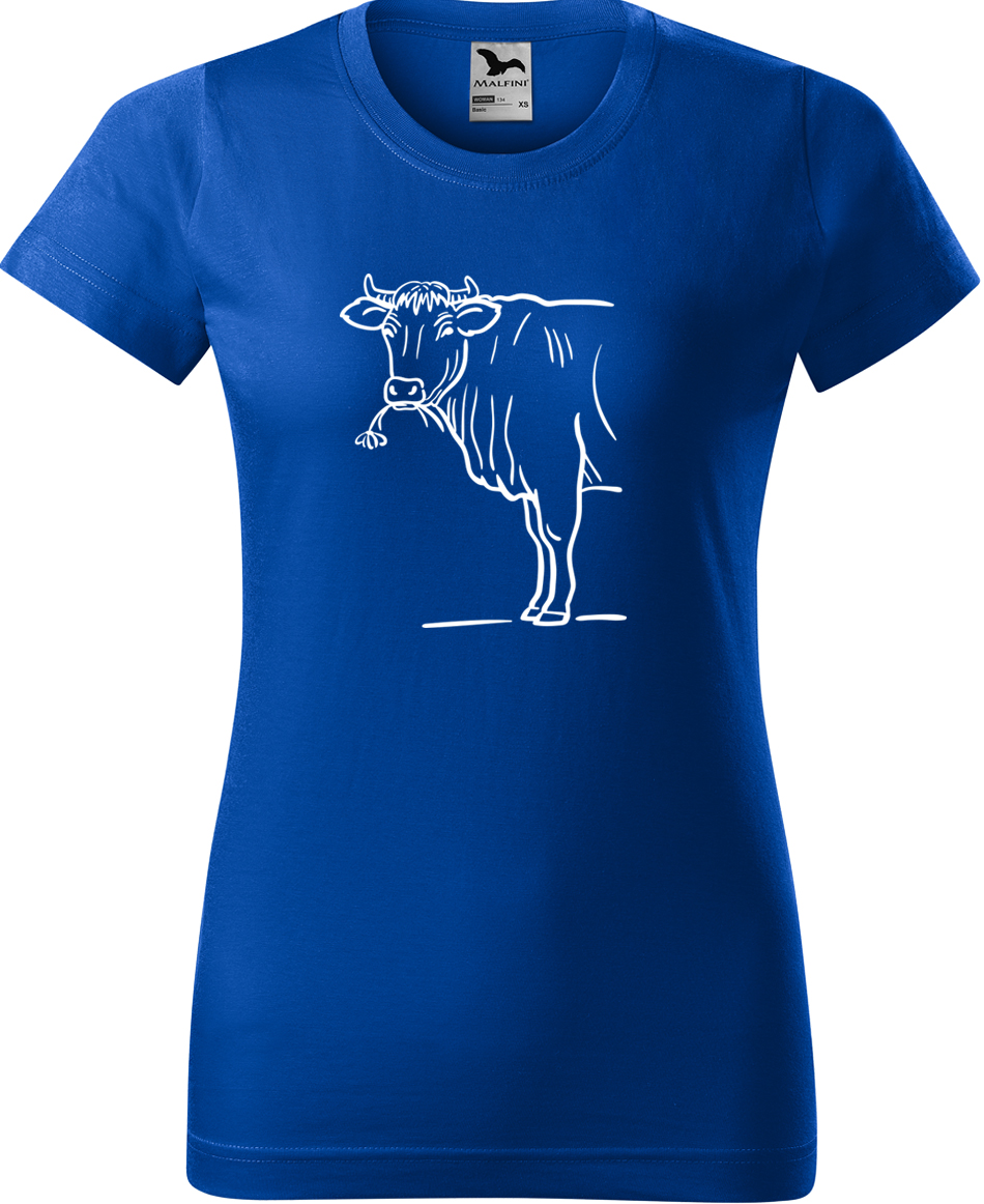 Dámské tričko s krávou - Býk Velikost: S, Barva: Královská modrá (05), Střih: dámský