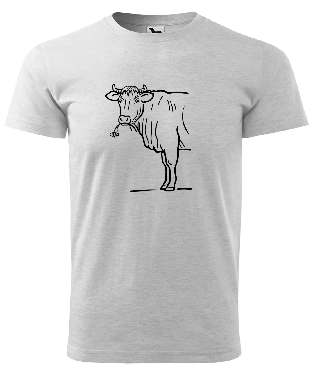 Dětské tričko s krávou - Býk Velikost: 10 let / 146 cm, Barva: Světle šedý melír (03), Délka rukávu: Krátký rukáv