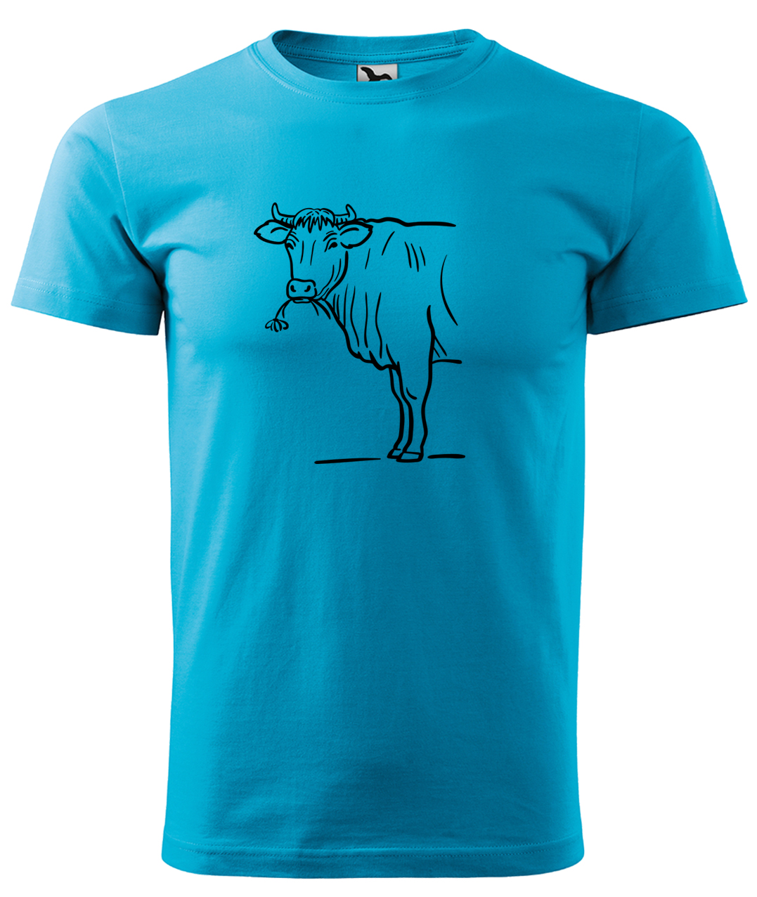 Dětské tričko s krávou - Býk Velikost: 10 let / 146 cm, Barva: Tyrkysová (44), Délka rukávu: Krátký rukáv