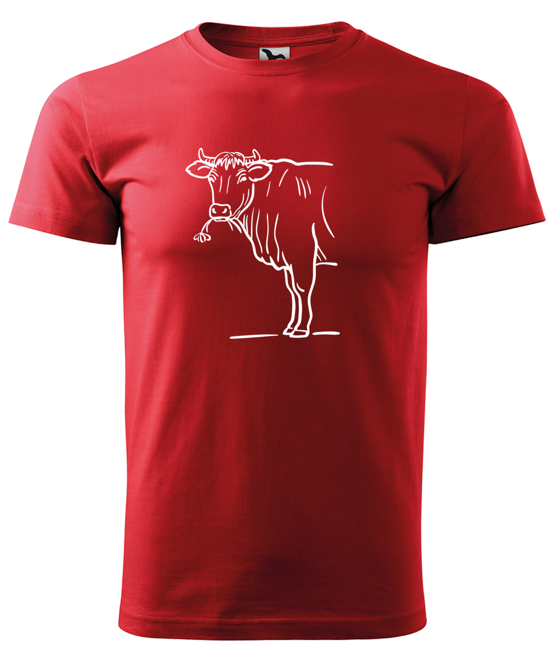 Dětské tričko s krávou - Býk Velikost: 12 let / 158 cm, Barva: Červená (07), Délka rukávu: Krátký rukáv