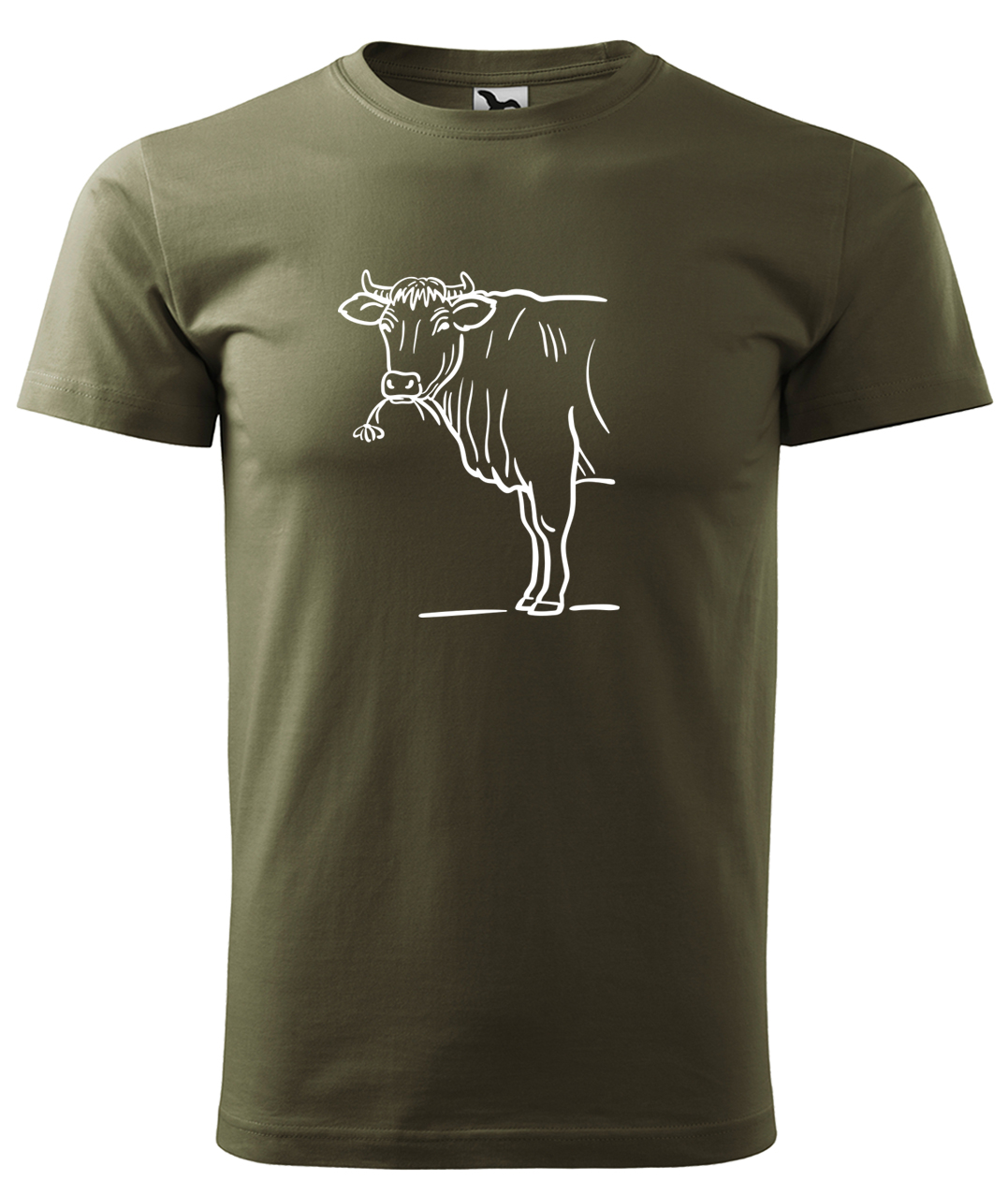 Dětské tričko s krávou - Býk Velikost: 8 let / 134 cm, Barva: Military (69), Délka rukávu: Krátký rukáv