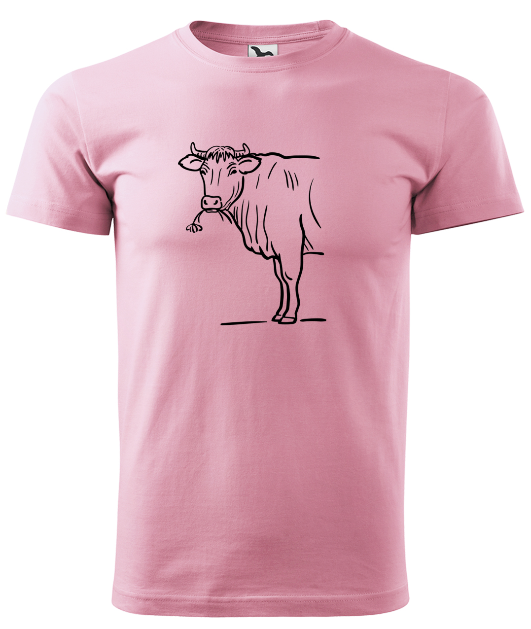 Dětské tričko s krávou - Býk Velikost: 8 let / 134 cm, Barva: Růžová (30), Délka rukávu: Krátký rukáv