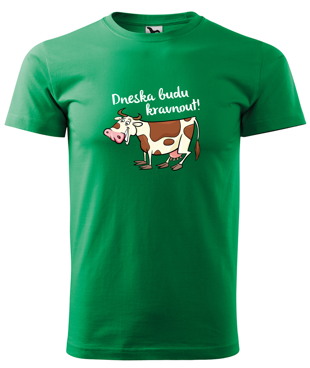 Dětské tričko s krávou - Dneska budu kravnout! Velikost: 4 roky / 110 cm, Barva: Středně zelená (16), Délka rukávu: Krátký rukáv