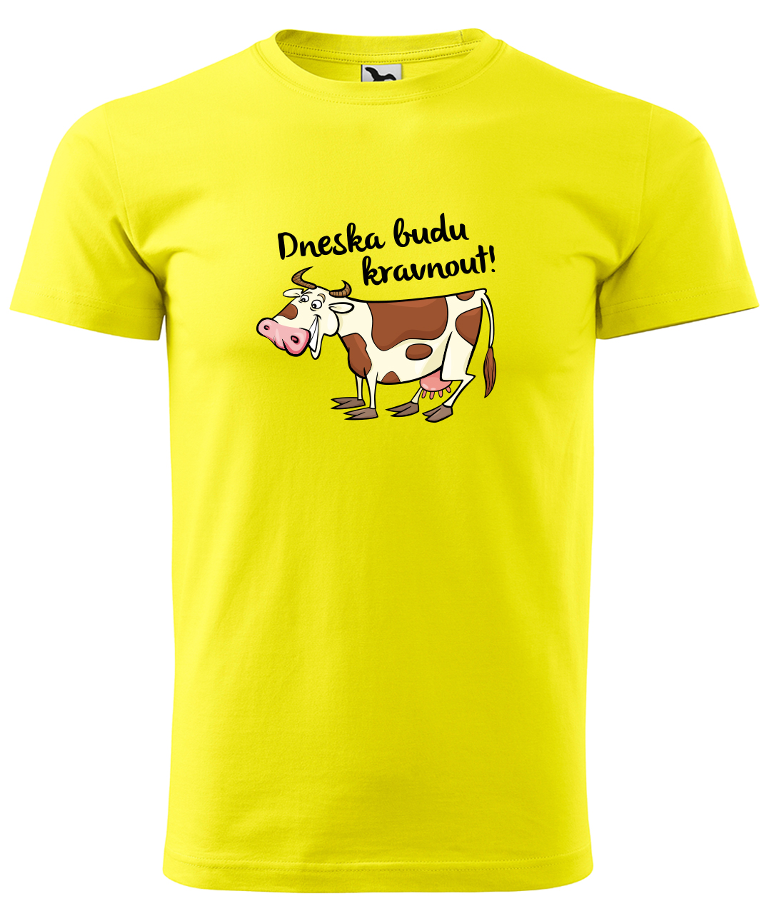 Dětské tričko s krávou - Dneska budu kravnout! Velikost: 4 roky / 110 cm, Barva: Žlutá (04), Délka rukávu: Krátký rukáv