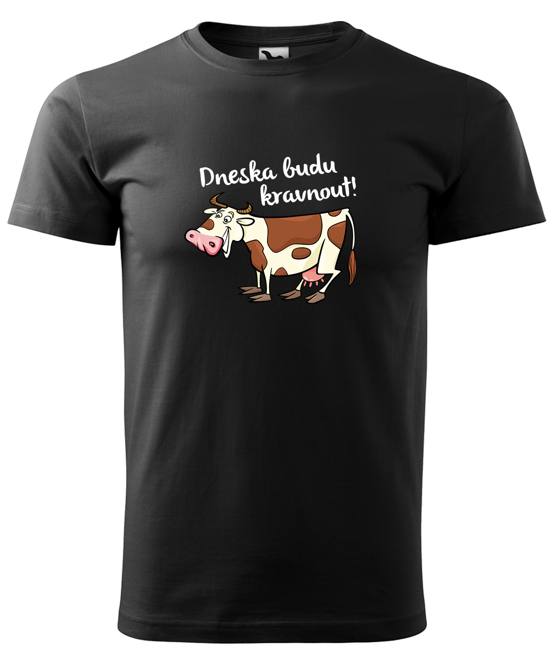 Dětské tričko s krávou - Dneska budu kravnout! Velikost: 4 roky / 110 cm, Barva: Černá (01), Délka rukávu: Krátký rukáv